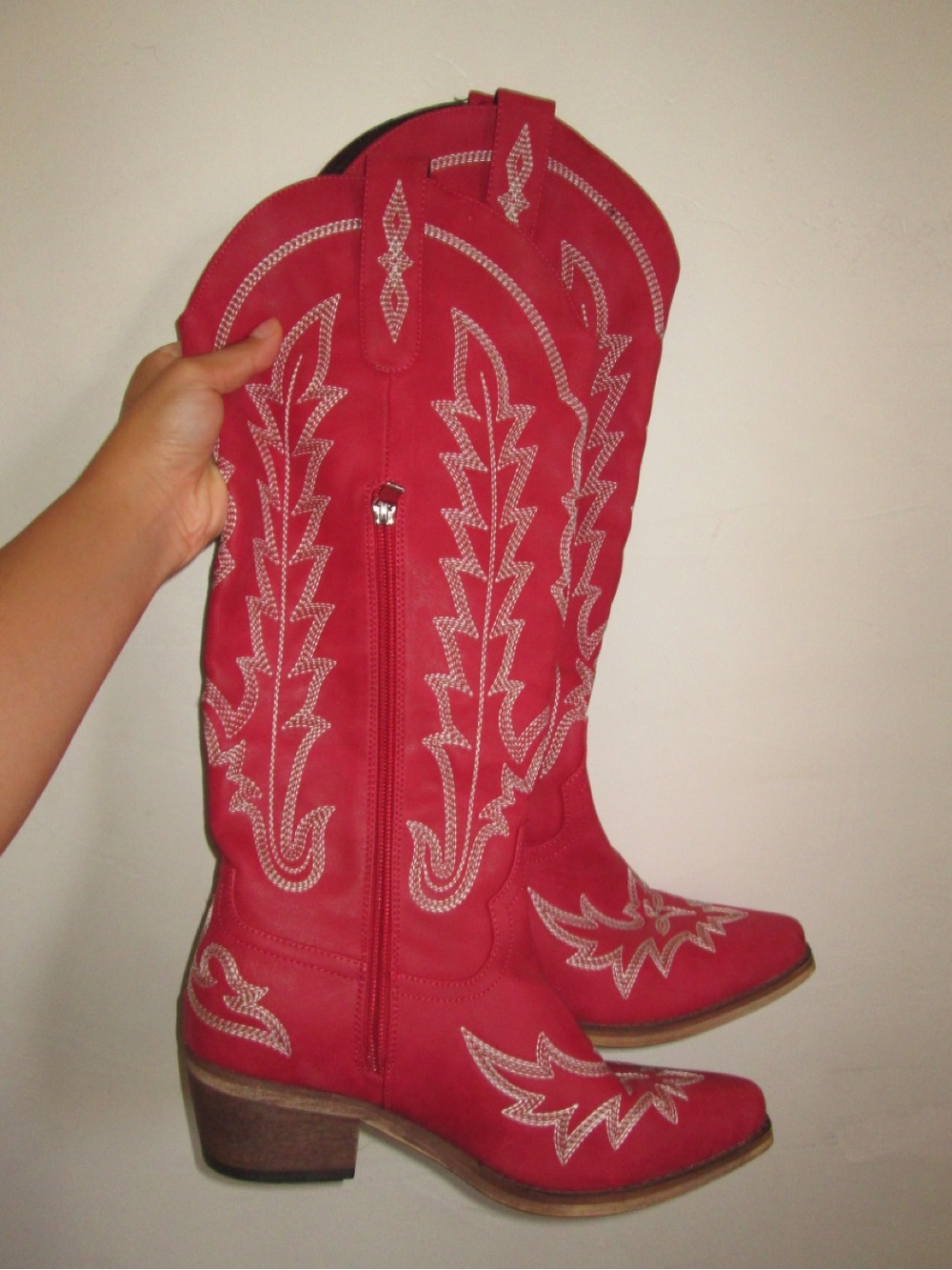 Red Embroidered Western Cowboy Boots